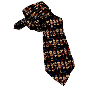 NUTCRACKER TIE by UNICEF, 100% silk. Hand carved & hand painted. Vintage.